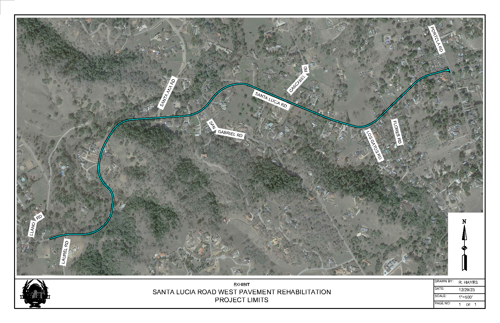 Santa Lucia West Pavement Rehabilitation Paving Location Exhibit