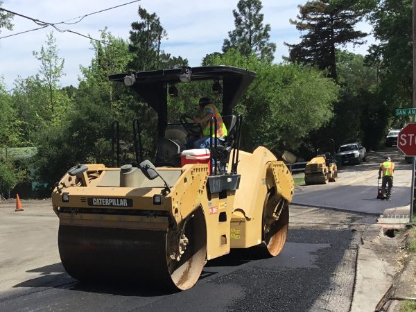 Photo of road work under way.