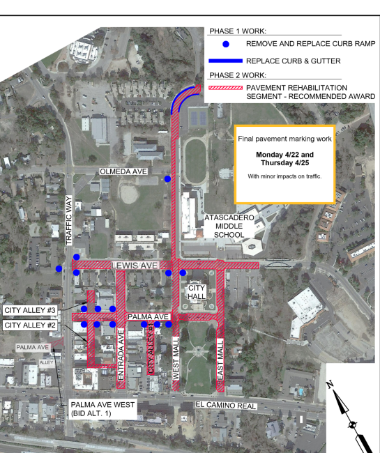 Downtown District Pavement Rehabilitation Project Map