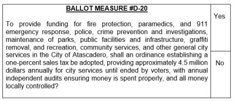 Ballot Measure D-20