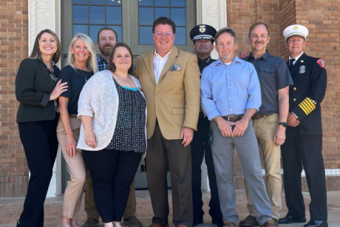 Image of the City's Executive Team in front of City Hall.