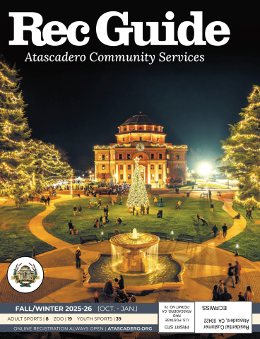 City of Atascadero's Recreation Guide Cover Fall/Winter 2025-26